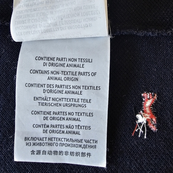 Gucci Dark Blue Polo Embroidered Shirt, Short Sleeves Red Green Striped Collar.L - Picture 11 of 11